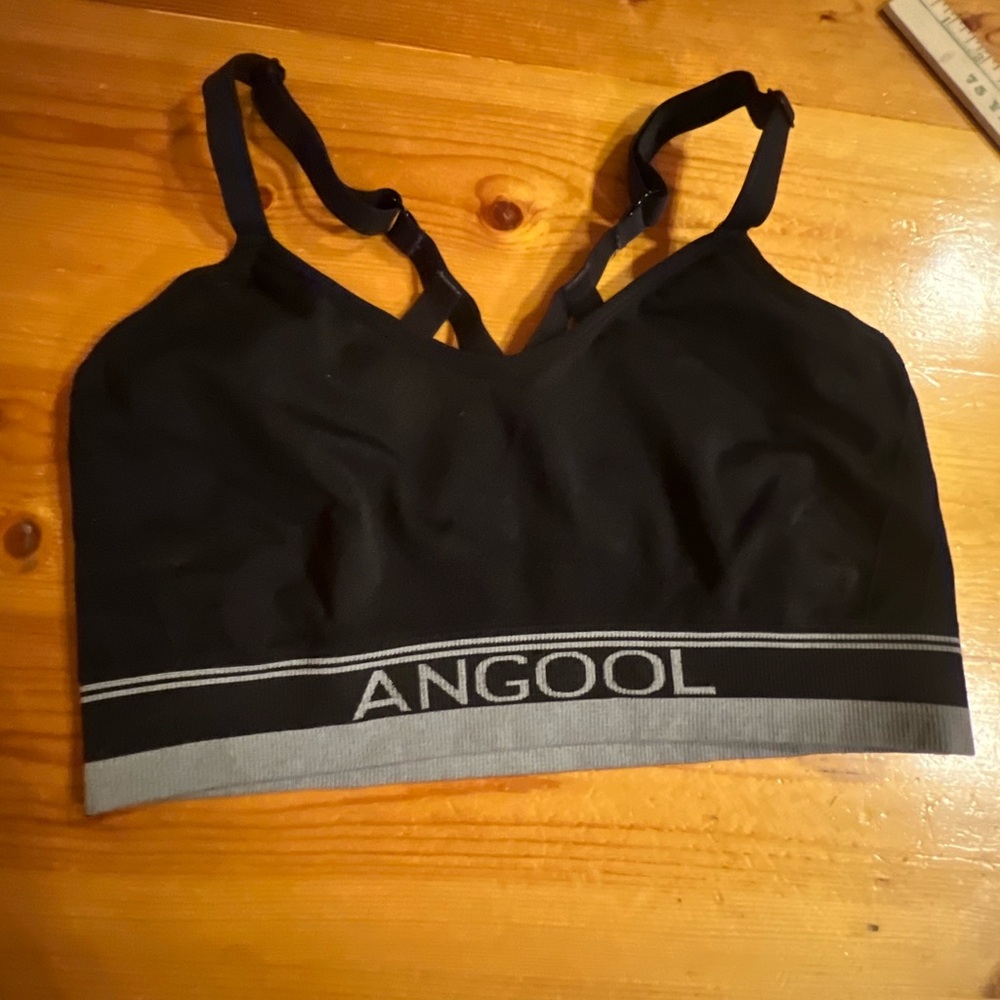Black and Gray Sports Bra
